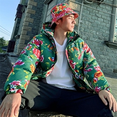 MY206绿色连帽加厚保暖防寒棉衣外套棉袄棉服东北大花男女团队潮，男装棉衣，星座115A(原星座507）