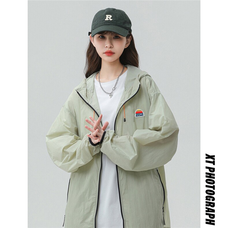 1中性无影墙撞色彩虹硅胶点缀大码M-5XL潮牌防晒服FS77001P65控88，男装防晒衣，星座226-2