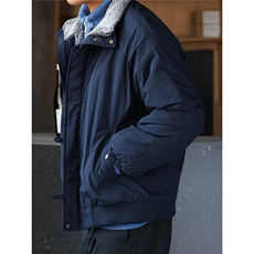 格纹拼接假两件棉服外套男女春秋冬季加厚保暖夹克翻领TT201P85，男装夹克，星座1013-5