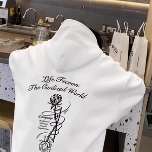 连帽卫衣男款秋季重磅潮牌套头上衣服美式高街痞帅宽松休闲外套潮图片