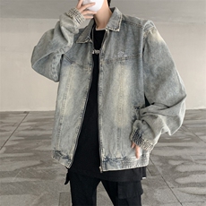 日系水洗牛仔外套男2025春秋潮牌宽松休闲男生外套1245-P67，男装工装外套，星座910-5