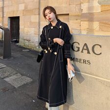 高点击新款中长款风衣，女装风衣，拾菱