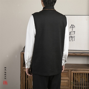 风男装立领改良男士新中式唐装马甲MJ76P95图片