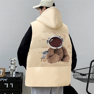 新款秋冬棉衣马甲潮流宽松加厚保暖背心棉服男装MF05P68控98图片