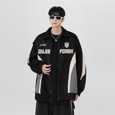 美式复古翻领男春夏季新款宽松鹿皮绒夹克休闲外套jk308-p68，男装夹克，电商C307