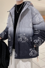 港风外景21冬新款卡通满印立领面包服棉衣外套G3007-P105控125，男装棉衣，星座914-3