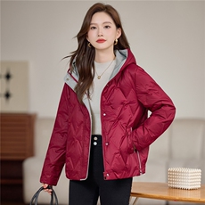 现货2025年冬季时尚休闲连帽休闲保暖羽绒服，女装羽绒服，依恋蒂丝