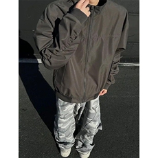 26春装新款美拉德立领飞行夹克boxy廓形休闲百搭外套上衣JK6500，男装夹克，电商A486