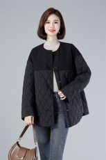 现货2023冬季新款小众设计轻薄羽绒拼接西装料洋气百搭外套，女装羽绒服，深水步