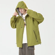 高品质现货冲锋衣外套男2025春季新款宽松连帽工装夹克JK223-P93，男装夹克，星座308B-2
