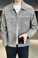 高级感外套男装品质夹克订制针织扎染面料C317-J6620-P135，男装夹克，电商C317