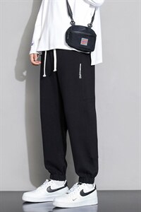 抖音直播宽松休闲裤男潮牌宽松哈伦束脚九分裤潮流百哈青少年长裤图片