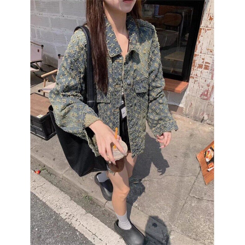 【有货】D3187-P65牛仔外套甜酷辣妹风复古慵懒开衫百搭新款流行图片