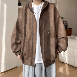 秋季皮衣美式潮牌青少年百搭夹克情侣春装外套XZ102B-1-JK2563P85图片