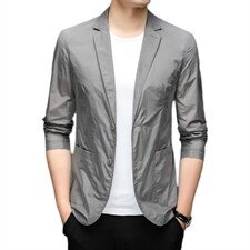 2023夏季新款中青年西装男西服简约外套商务休闲单西男装防晒服，男装西服，电商B212（原钱塘6029）