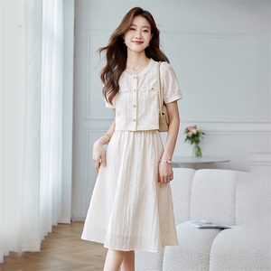 拉夏贝尔官方气质时尚套装女2025年夏季新款小衫半身裙休闲两件套图片
