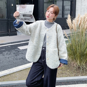 气质小香风设计感百搭外套女2025秋季韩系单排扣百搭显瘦淡人夹克图片
