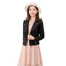 翻领修身气质时尚短款皮衣2021年春季潮流皮衣，女装皮衣，阿菲诺依