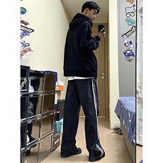 B221美式ins高街暗黑小众宽松直筒运动牛仔裤LK23139-P65控88，男装牛仔裤，电商B221