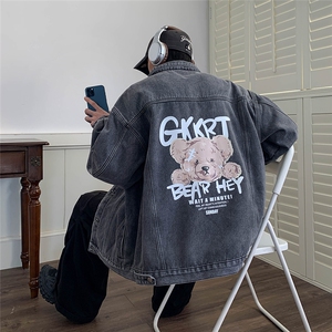 加绒牛仔棉服男士冬季棉衣外套羊羔绒加厚毛领保暖外套MY2255-P95图片