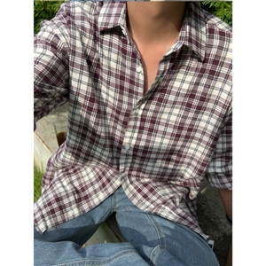 衬衫男格子长袖韩版潮流宽松方格衬衣帅气外套寸衫XZ710-801P50图片