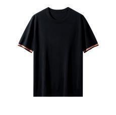 2025年秋季新款百搭男士圆领精仿短袖，男装针织衫/毛衣，榆莲羊绒