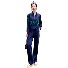 高级感休闲运动套装女春秋季2025新款时尚减龄大码卫衣一整套穿搭，女装套装/套裙，星期衣