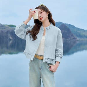 2026新款长袖薄款花边蕾丝洋气减龄休闲短款外套女图片