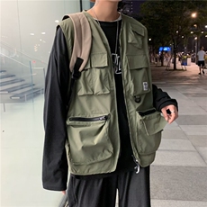 日系机能战术马甲男新款工装户外多口袋夏天宽松休闲透气清凉坎肩，男装工装外套，星座1013