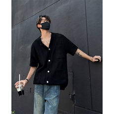 高级感痞帅短袖衬衣休闲针织开衫CY96，男装T恤，星座1116A-1（原606A）