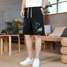 风大刺绣短裤男中式休闲百搭五分裤沙滩裤XZ310B-3-DK1903-P27，男装牛仔裤，星座310B-3