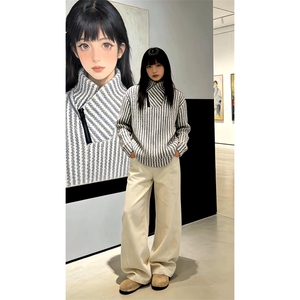 高品质春装新款老钱风美式高街鱼骨纹斜拉链解构高领卫衣长袖t恤,男装T恤,电商A443