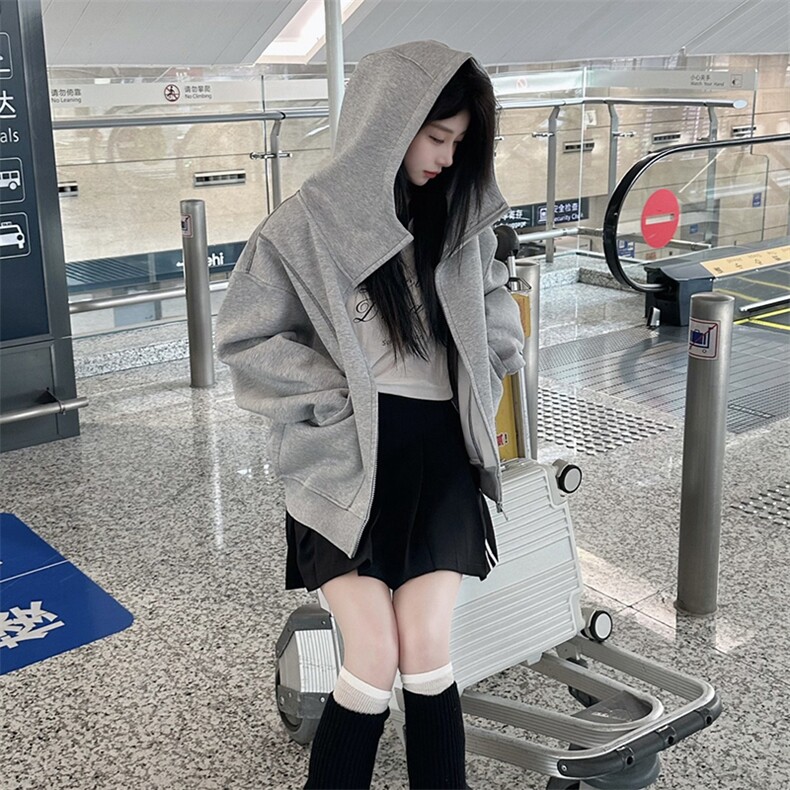 抖音得物高品质秋冬美式高街重磅结构辑明线纹理连帽卫衣外套W111,男装卫衣,电商A486