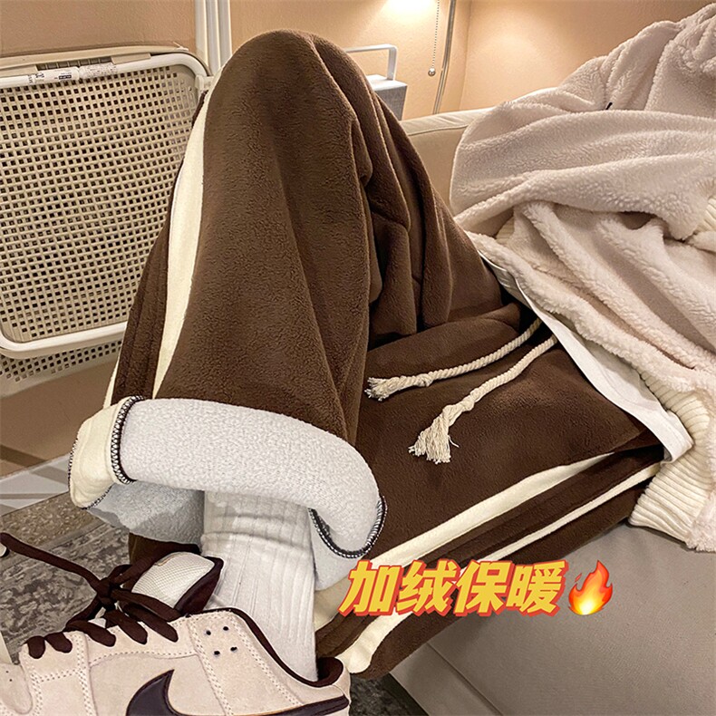 抖音品质宽松潮流加绒加厚卫裤宽松ins休闲裤B315-K5445-P65控78,男装休闲裤,电商B315