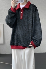 现货WY10159-特P50控88美式复古撞色解构拼接大码男宽松情侣卫衣，男装卫衣，电商A059
