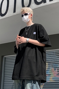 8XL-M 重磅！特大码T潮牌上衣男中性华夫格短袖T恤DX304P25控39图片