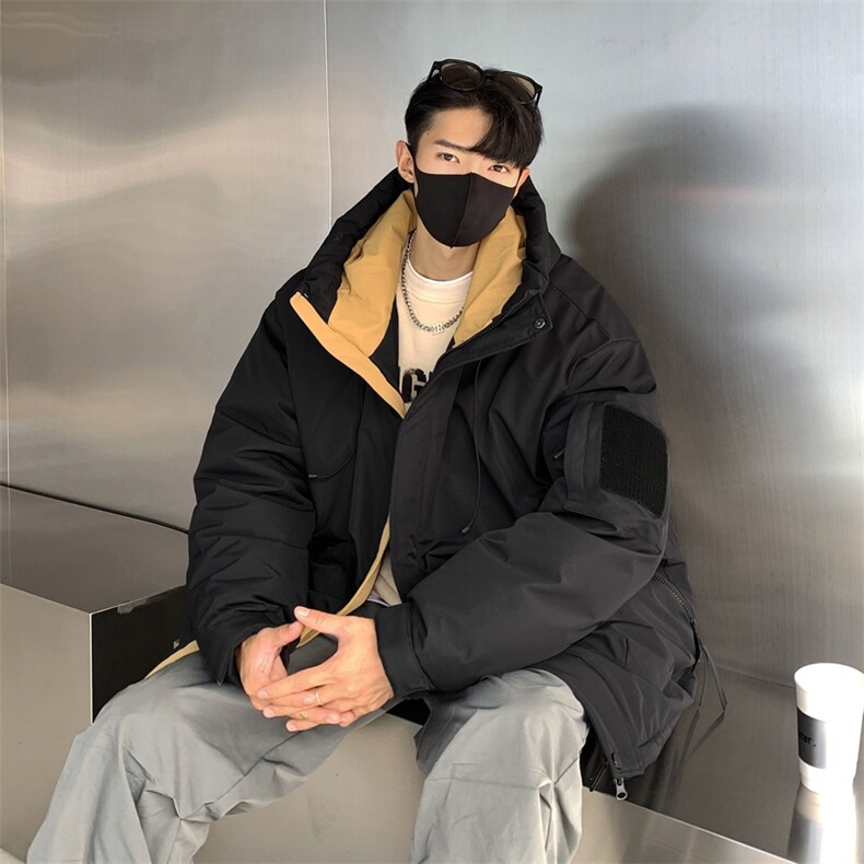 冬季男女登山服白鸭绒连帽纯色工装羽绒服外套A406Y93650P235,男装羽绒服,星座309（原A406）