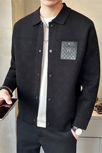 高品质简欧休闲翻领毛衣开衫夹克秋季韩版潮流百搭外套K7735-P130图片