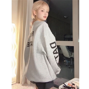 1430# 薄款 后包领 纯棉华棉复合卫衣女图片