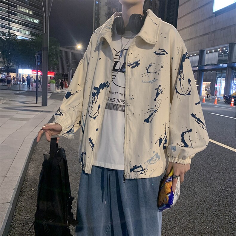 春秋季潮流男装帅气印花大码宽松休闲夹克JK0160-P46,男装夹克,星座308B-2