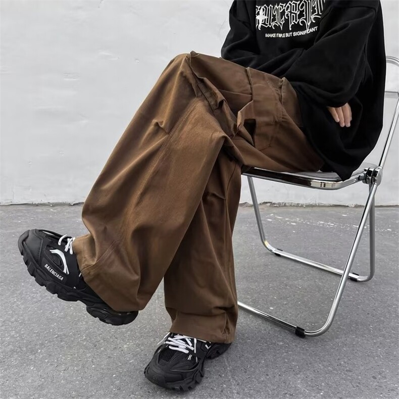 日系cityboy裤子男春季高街工装裤ins潮牌宽松直筒拖地裤GH70-P43,男装工装外套,星座1008-1