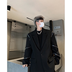 潮牌高级感小西装男秋小众拉链装饰设计感西服XZ514-2-24243-P118，男装西服，星座514-2(原B239)