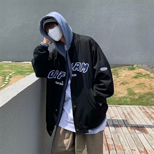 连帽外套男宽松休闲假两件衣服潮牌痞帅炸街春秋季夹克WT8030-p65图片