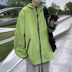 青春流行标准夏季ins拉链潮流新款慵懒男连帽(不可脱卸)FS892-P38图片