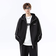 美式斜纹宽松抽绳连帽高级感运动休闲套装W4709特P60/K8666特P40，男装休闲套装，电商A007