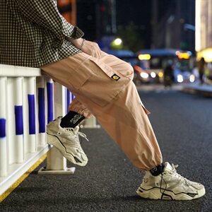 2021春秋新款工装裤九分裤宽松束脚裤潮牌男士小脚休闲裤DS828T图片