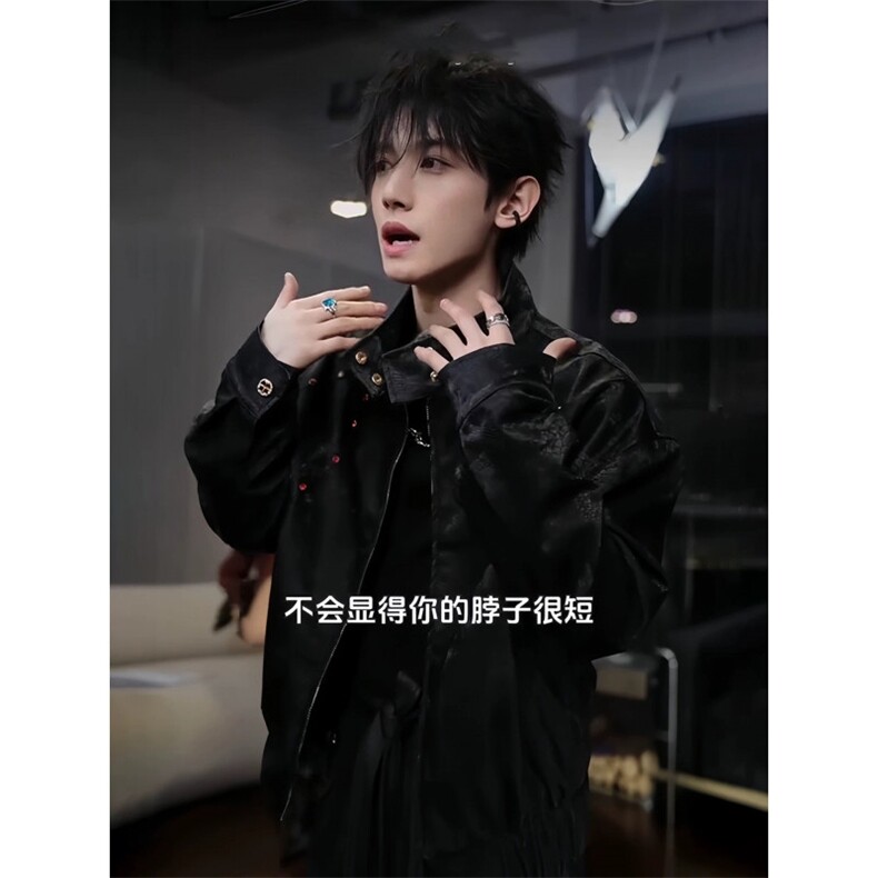 706-JK2525-P118现货春季男士蟒蛇纹理感皮衣短款夹克外套,男装夹克,星座706-1