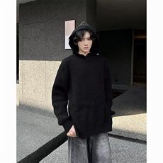 秋季连帽毛衣男生宽松慵懒风针织衫痞帅简约外套5801P47，男装针织衫/毛衣，星座410-2