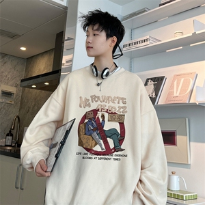！圆领卫衣男装港风长袖T恤男外套男 WY154-P28图片
