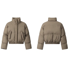 现货5W件冬季三防重磅硬挺boxy短款羽绒立领PU皮棉衣外套加厚棉服，男装棉衣，电商A486